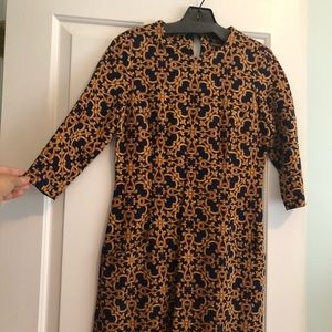 Navy and Gold J. McLaughlin patterned dress - XS